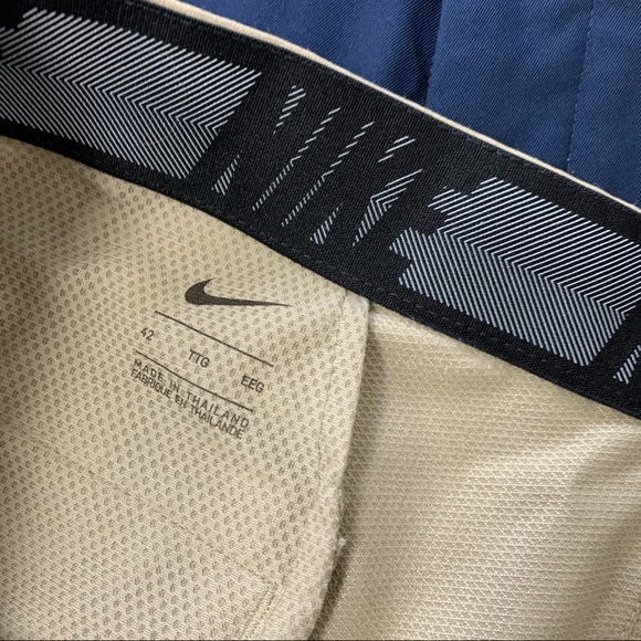 NIKE 2Pr Beige Navy Blue Golf Dri Fit Shorts 42 - Picture 2 of 11